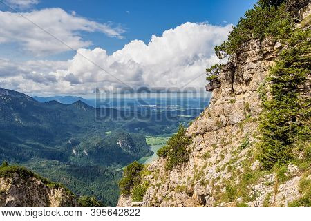 Landscape View From Famous Jochberg, Bavaria In Germany