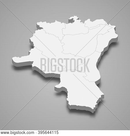 3d Isometric Map Of St. Gallen Is A Canton Of Switzerland