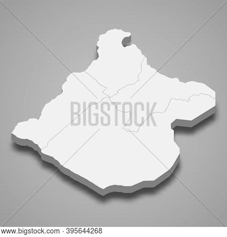3d Isometric Map Of Tacna Is A Region Of Peru