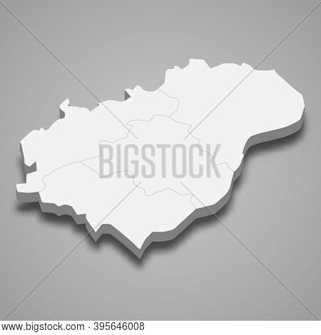 3d Isometric Map Of Zlin Is A Region Of Czech Republic