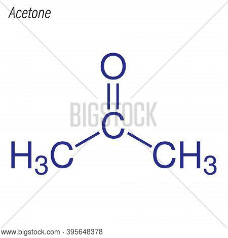 Vector Skeletal Formula Of Acetone. Drug Chemical Molecule.