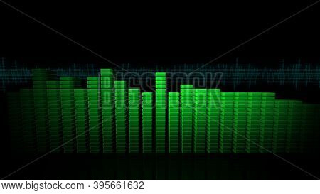 3D Vu Meters Green, 3D Illustration