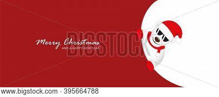 Cute Icebear With Sunglasses Looks Around The Corner Funny Christmas Design Vector Illustration Eps1
