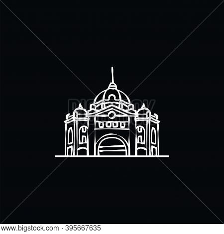 Iconic Basic Landmark Outline Hand Drawn Design Template