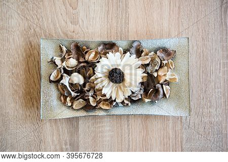 Potpurri Decoration In The Bowl On The Table