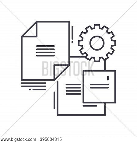 Data File Icon, Linear Isolated Illustration, Thin Line Vector, Web Design Sign, Outline Concept Sym