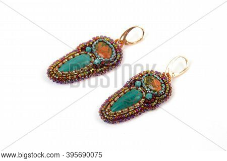 Ornament Necklace Beads Earring Amethyst Turquoise Luxury With Tidewater Green Emerald Natural Stone