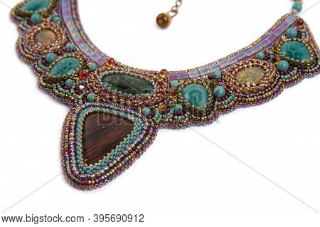 Ornament Necklace Beads Amethyst Turquoise Luxury With Tidewater Green Emerald Natural Stone Necklac