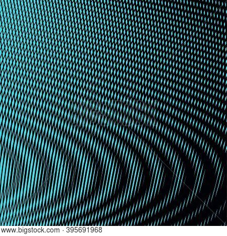 Vector Abstract Blend Background Of Lines In Trendy Color 2021 Tidewater With Moire Effect. Contempo