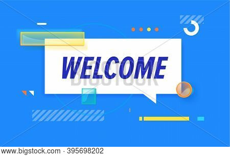 Welcome In Design Banner. Vector Template For Web, Print, Presentation . Simple Banner With Minimal 