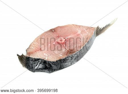 Spanish Mackerel Slice Or Spotted Mackerels Isolated On White Background ,scomberomorus