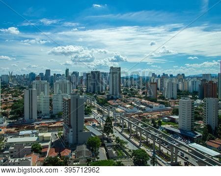Aerial View Of Brooklin Neighborhood In Sao Paulo.