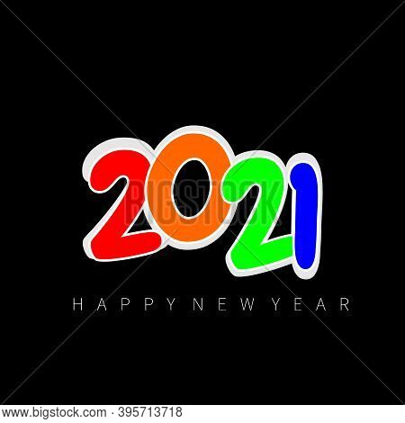 New Year 2021. Happy New Year 2021 Vector. Number 2021 In The Modern Concept. 2021 Text. Number 2021
