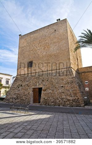 Angevin Turm. Galatone. Puglia. Italien.