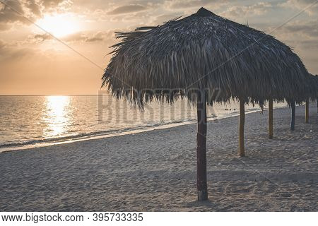 Golden Hour At Sunset In Ancon Beach Cuba