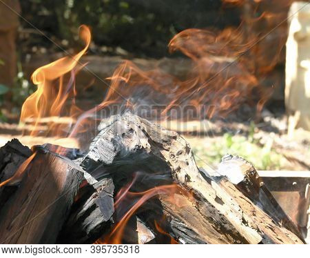 From The Ashes Of A Fire Rises A Phoenix In The Top Right Of The Image