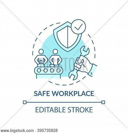 Safe Workplace Concept Icon. Workplace Safety Elements. Everyday Safety For Emloyee Life. Health Car