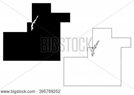 Atoka County, Oklahoma State (u.s. County, United States Of America, Usa, U.s., Us) Map Vector Illus