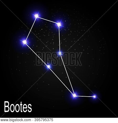 Bootes Constellation With Beautiful Bright Stars On The Backgrou