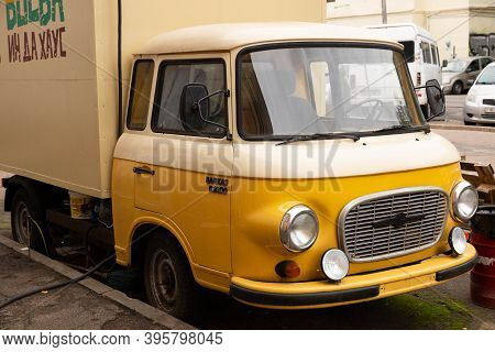 Minsk, Belarus - September 30, 2020: German Vintage Van Barkas B1000