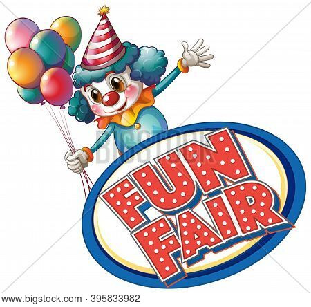 Fun Fair Sign Template With Clown And Balloons