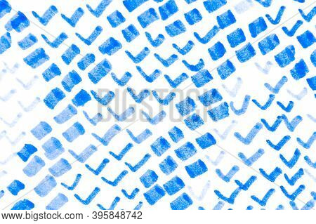 Snake Skin Pattern. Aquarelle Artistic Fabric Template. Aligator Leather Animal Print. Blue Color. W