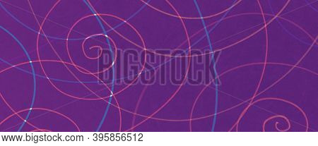 Tangled Scrawl Template. Pink Artistic Pen Texture. Graphic Child Design. Purple Entangled Round Dra