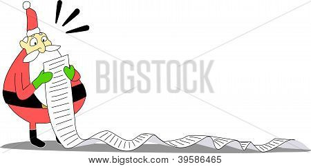 Santa die lange Liste der Geschenke