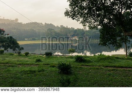 Scenic View Of Park And Yercaud Lake Which Is One Of The Largest Lakes In Tamil Nadu, India