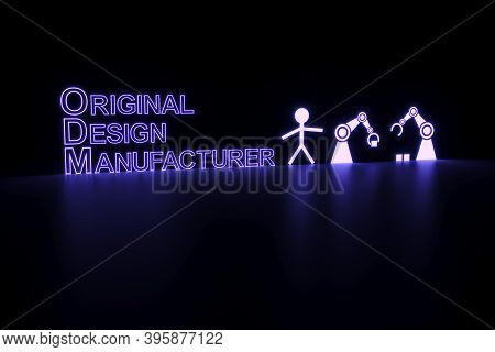 Original Design Manufacturer Neon Concept Self Illumination Background 3d Illustration