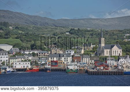 St. Mary's Church And Port Of Killybegs In County Donegal, Ireland's Largest Fishing Port
