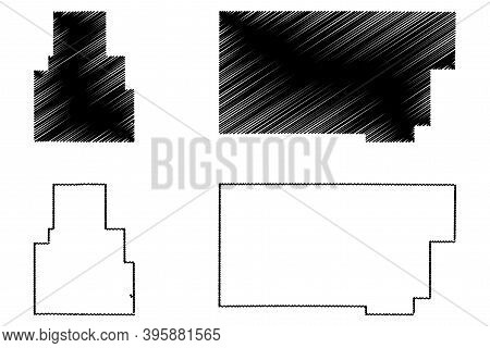Union And Tippah County, Mississippi (u.s. County, United States Of America, Usa, U.s., Us) Map Vect