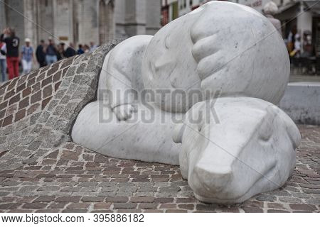 A Boy And His Dog Sculpture To Honour The Famous Book A Dog Of Flanders Written By British Author An