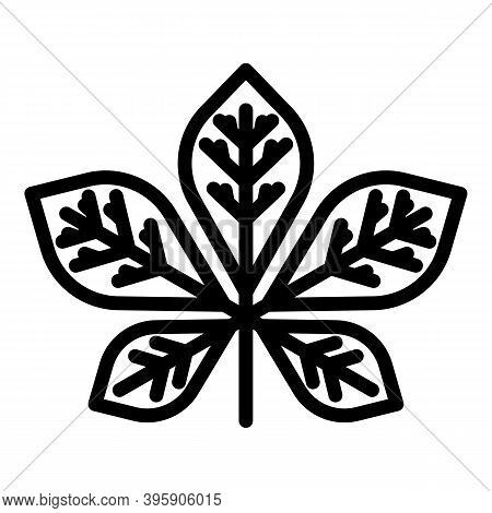 Horse Chetnut Leaf Icon. Outline Horse Chetnut Leaf Vector Icon For Web Design Isolated On White Bac
