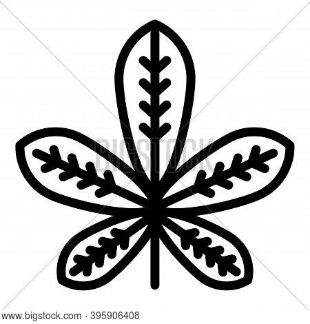 Leaf Tree Chetnut Icon. Outline Leaf Tree Chetnut Vector Icon For Web Design Isolated On White Backg
