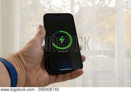 Frankfurt, Germany - November 17th 2020: A German Photographer Bought The New Iphone 12 Pro Max With