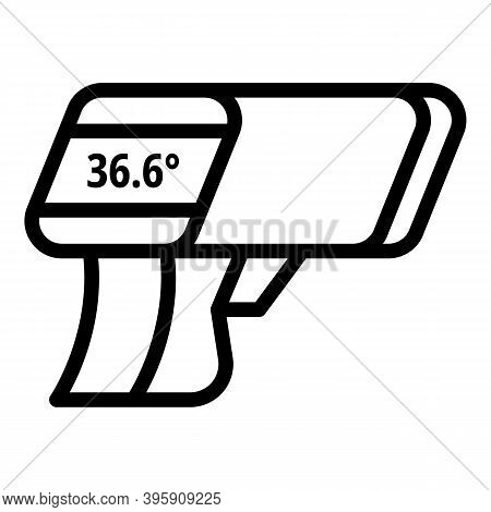 Gun Scan Thermometer Icon. Outline Gun Scan Thermometer Vector Icon For Web Design Isolated On White