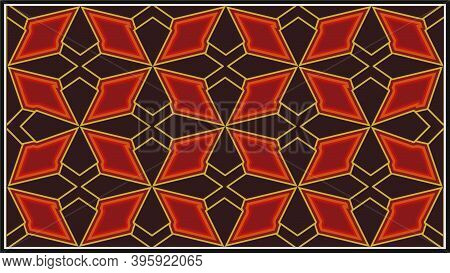 Image Of A Triangle Stripes, Yellow And Red Color, Abstract Wallpaper Having In Black Background.