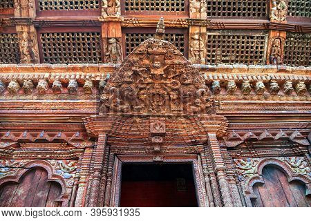 Relief Carving On A Hindu Temple At The Patan Durbar Square In Lalitpur Or Historically Patan City N