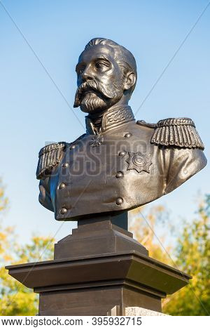 Kronstadt, Russia - September 27, 2020: Bust Of The Last Naval Minister Of The Russian Empire I.k. G