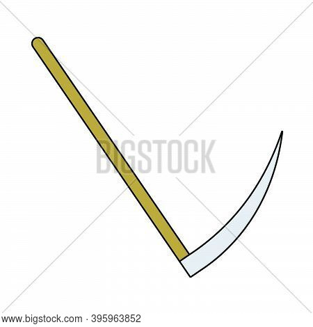 Scythe Icon. Editable Outline With Color Fill Design. Vector Illustration.