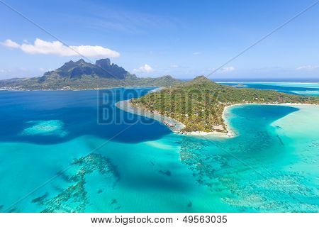 French Polynesia From Helicopter