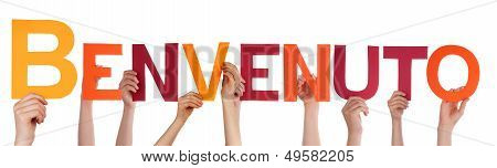 Many Hands Holding Benvenuto