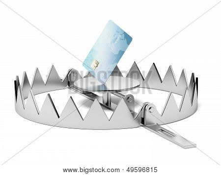 Credit card in the trap