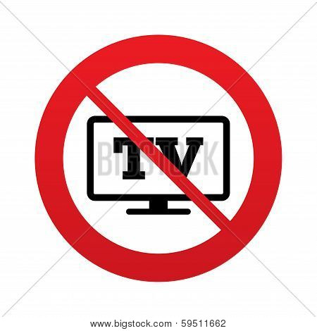 No Widescreen TV sign icon. Television set symbol.