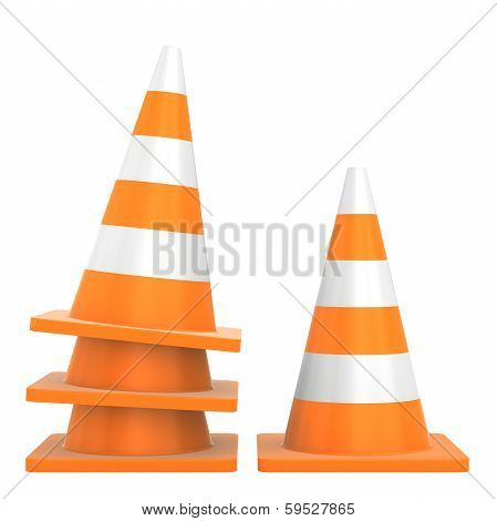 Road traffic cone isolated on white background