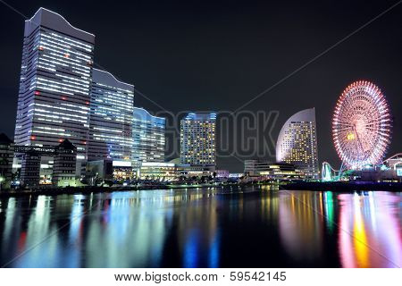 Yokohama in Japan at night