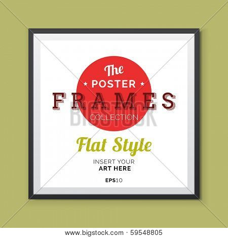  Flat styleVector Poster Frame with transparent shadows 