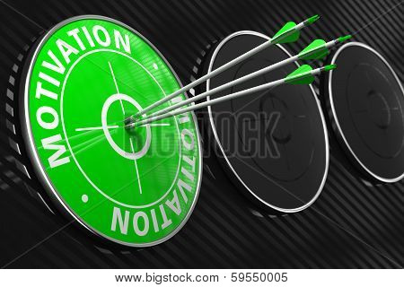 Motivation Concept on Green Target.