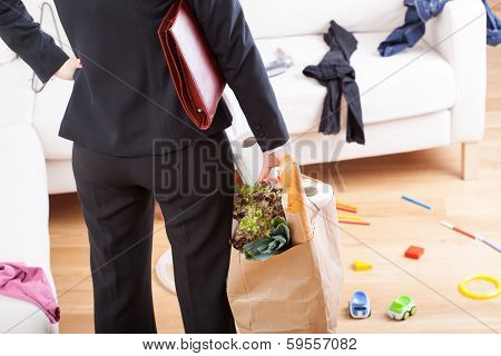 After Shopping Home Mess